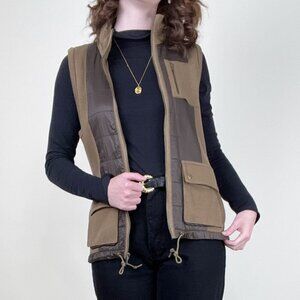 Eddie Bauer Quilted Knit Utility Vest Outdoorsy Camping Sleeveless Coat Jacket